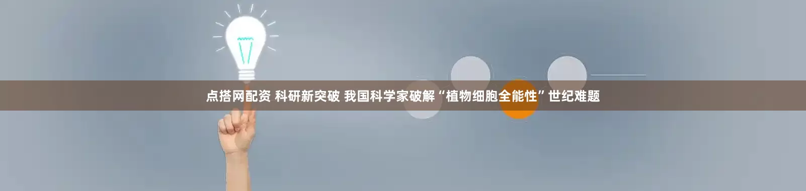 点搭网配资 科研新突破 我国科学家破解“植物细胞全能性”世纪难题